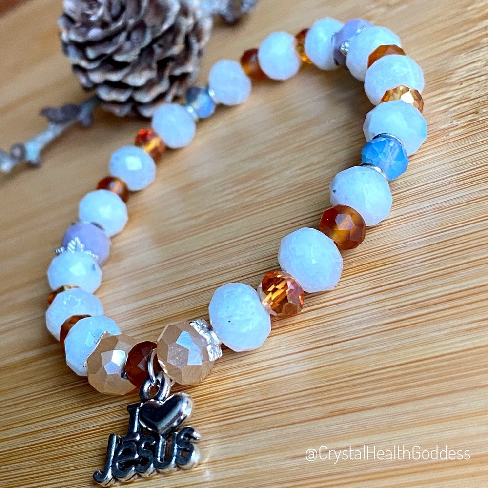 I Love Jesus Austrian Crystals Bracelet